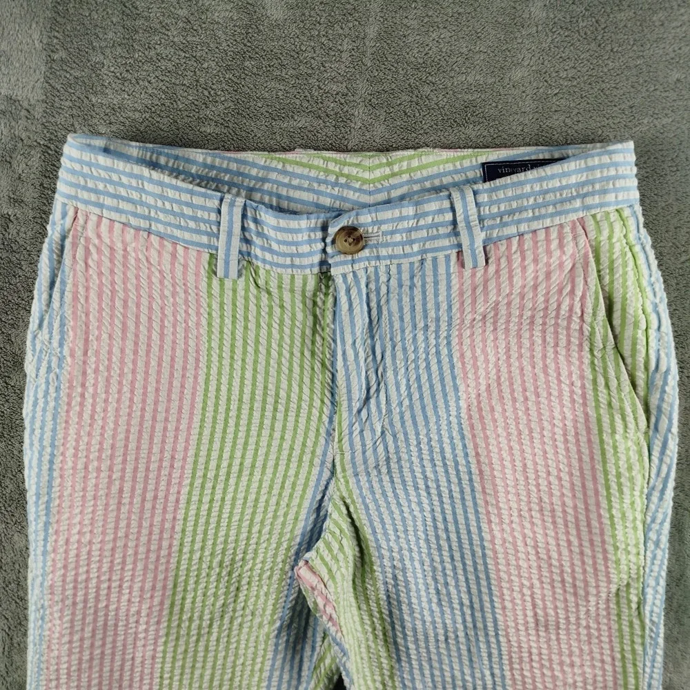 VINEYARD VINES KENTUCKY‎ DERBY Seersucker Slim Pants Mens 28x30 Colorful Stripe